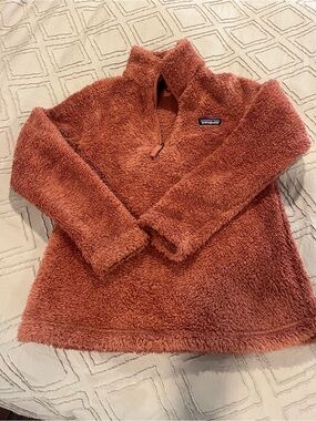 Patagonia Women's Rust Coral Plush Quarter-Zip Pullover
